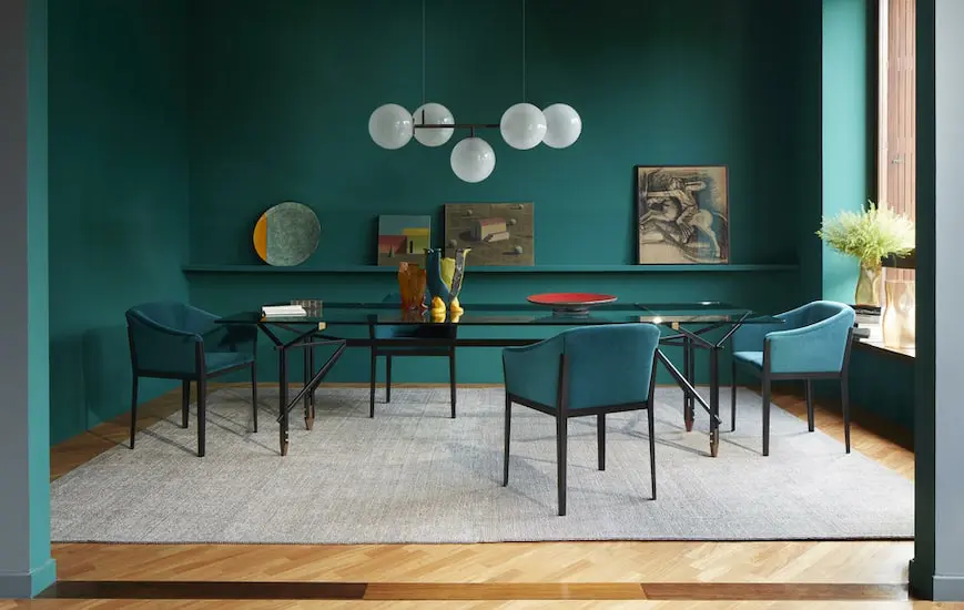 chairs and dining table of cassina furniture collection