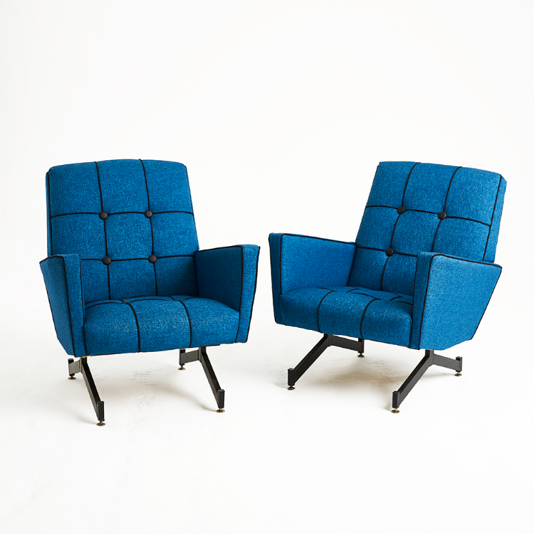 Italian Furniture in London and 12 Best Italian furniture stores in London with 1960's blue Italian chairs by Fiona McDonald