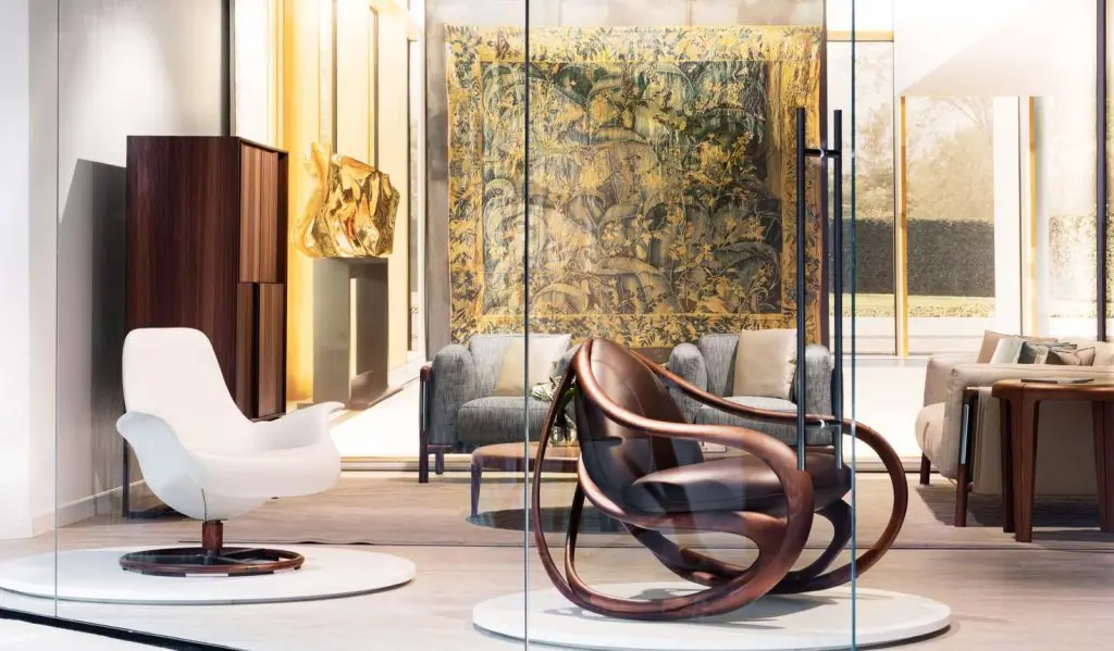 Italian Furniture in London and 12 Best Italian furniture stores in London featuring contemporary Italian armchair by brand Giorgetti