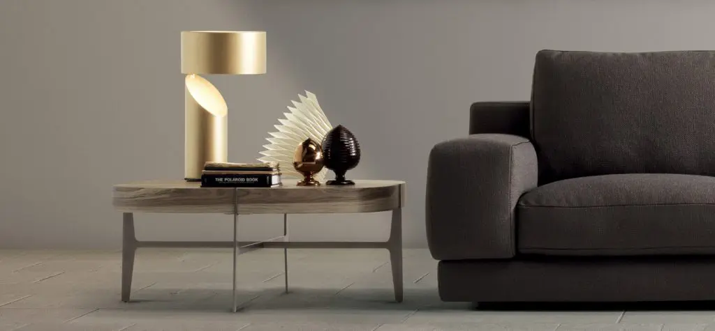 Italian Furniture in London and 12 Best Italian Furniture Stores in London detail image of the Italian furniture brand Natuzzi's modern Italian lamp and sofa