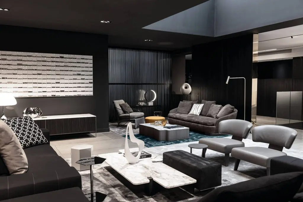 Italian Furniture in London and 12 Best Italian furniture stores in London and interior image of Minotti Italian furniture Store showroom in London