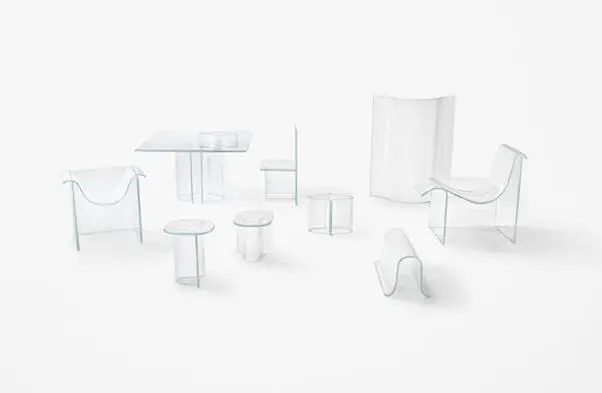 glass furniture and furnishings on a white background