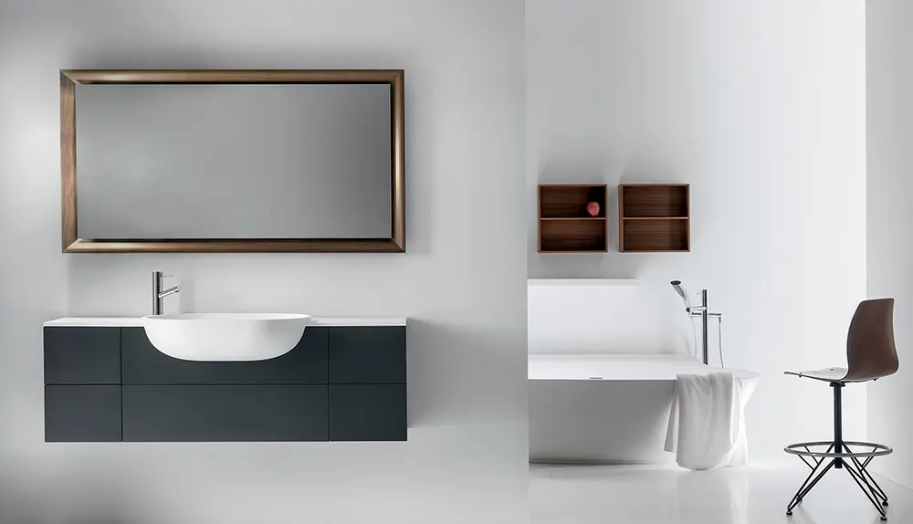 a contemporary bathroom showing viaveneto collection by Falper bathroom one of the best Italian sanitary ware brands