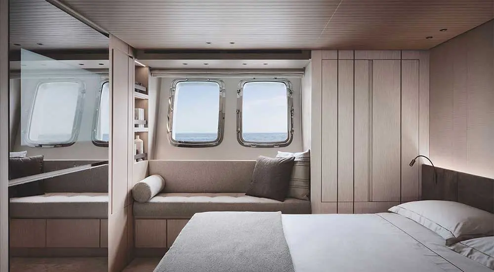 alpi wooden decoration used in a bespoke Italian furniture project for sanlorenzo yacht