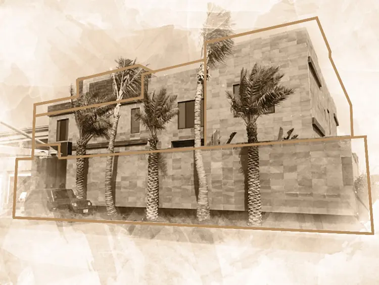 exterior of the luxury villa of the interior design jeddah project of the esperiri milano team of Italian interior designers