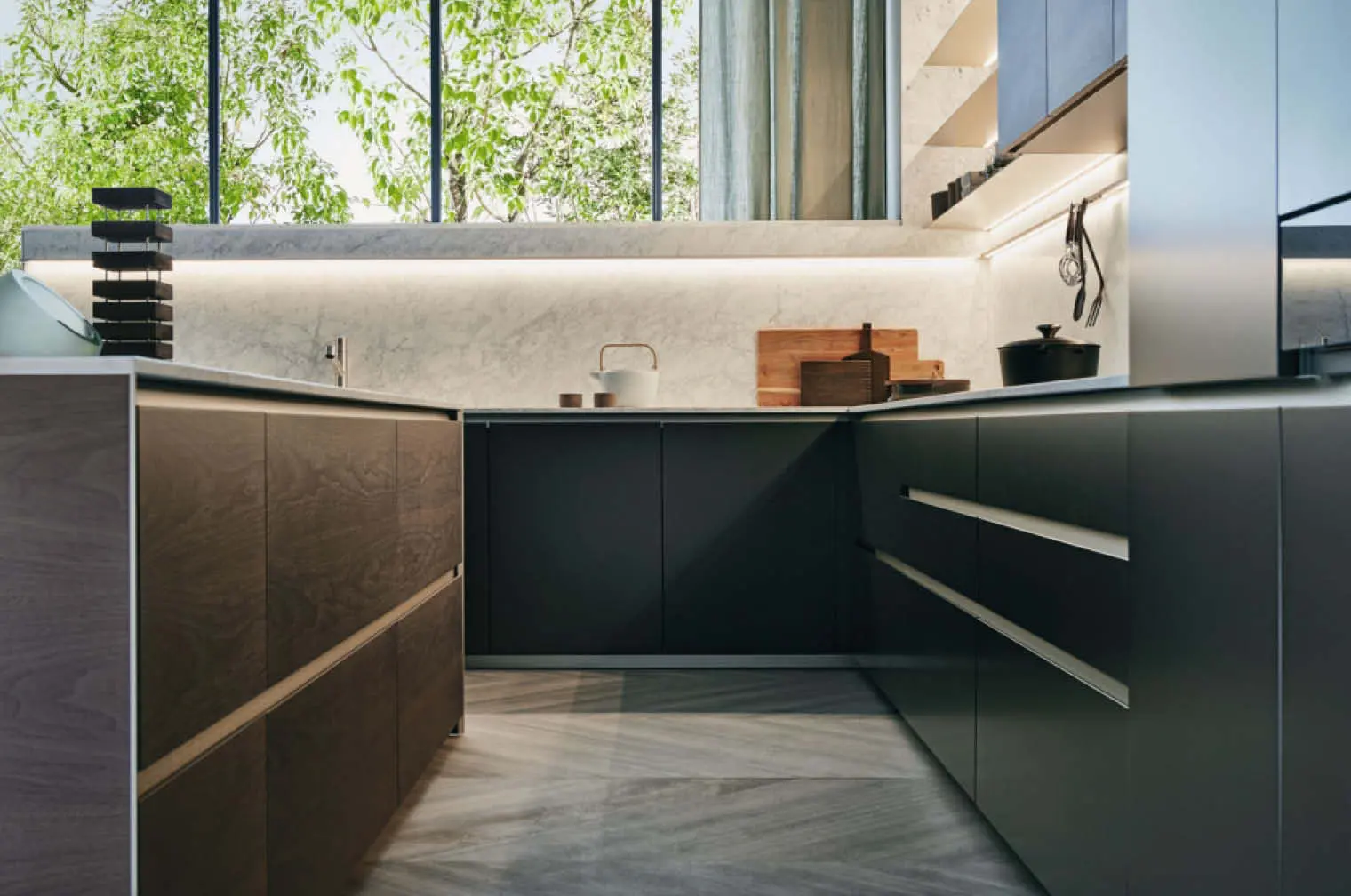 dada prime kitchen and its unique recessed groove opening