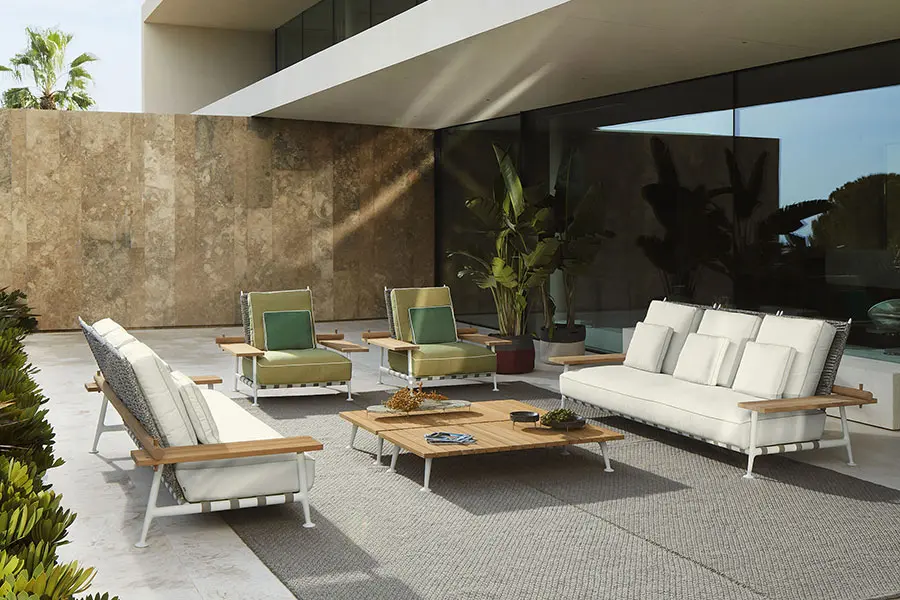 fence sofas and armchairs produce by cassina one of the high end outdoor furniture brands