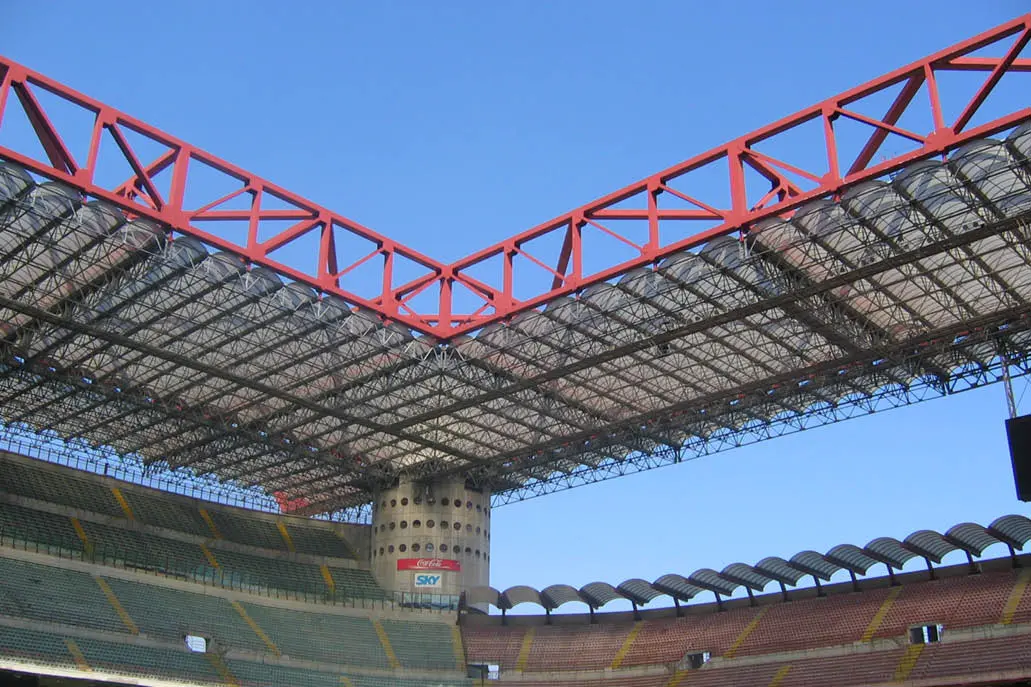 Roof structure of San Siro stadium in Milan