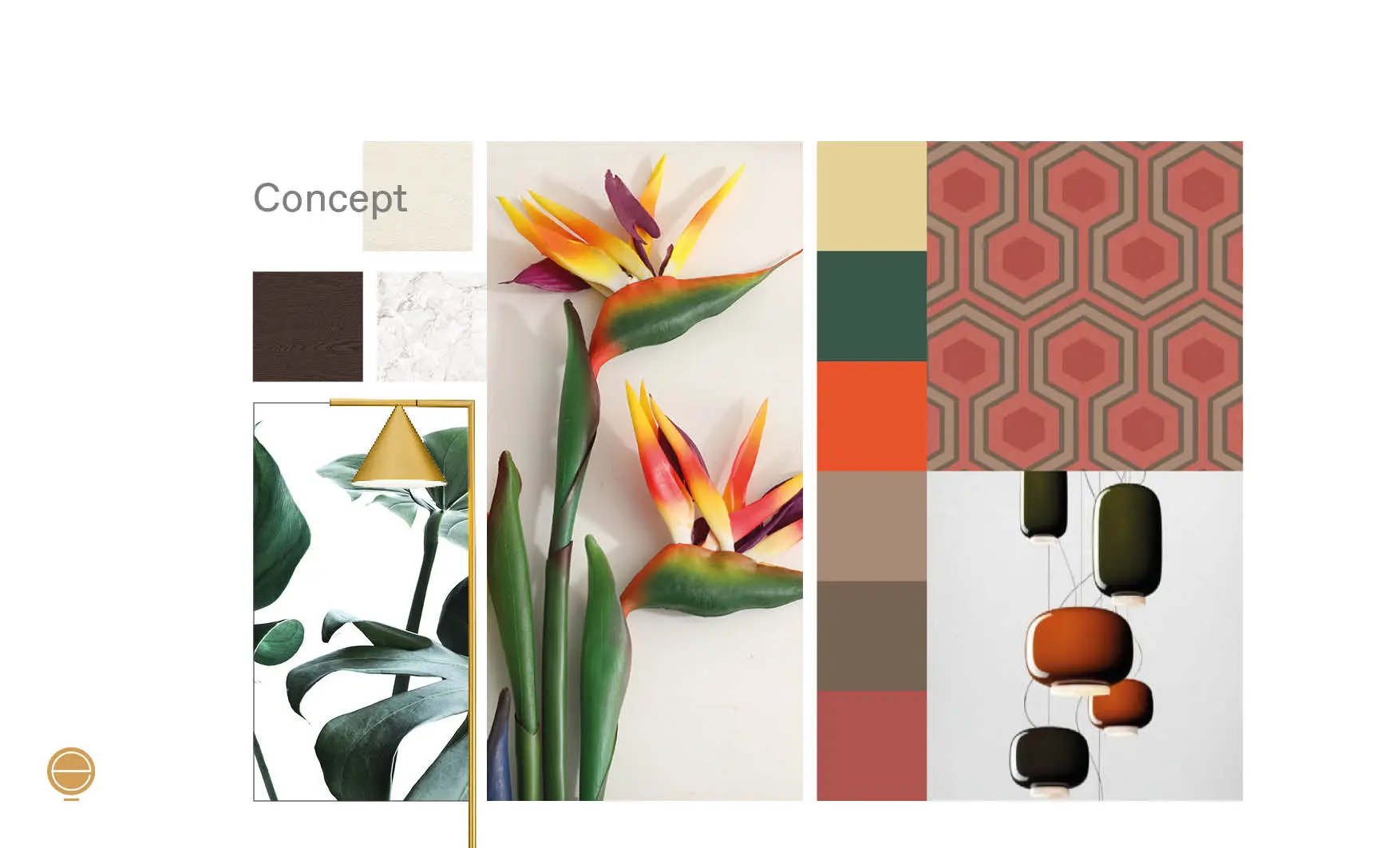 Interior design inspiration moodboard concept by Esperiri