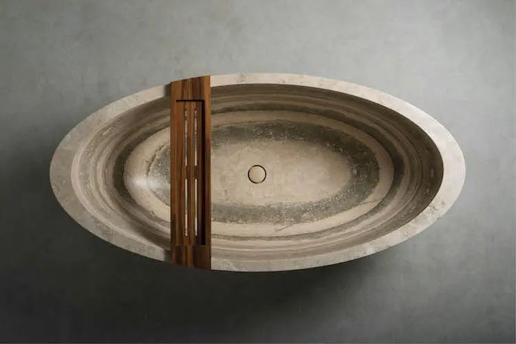 marble bespoke bathtub a piece of italian furniture distributed by esperiri milano