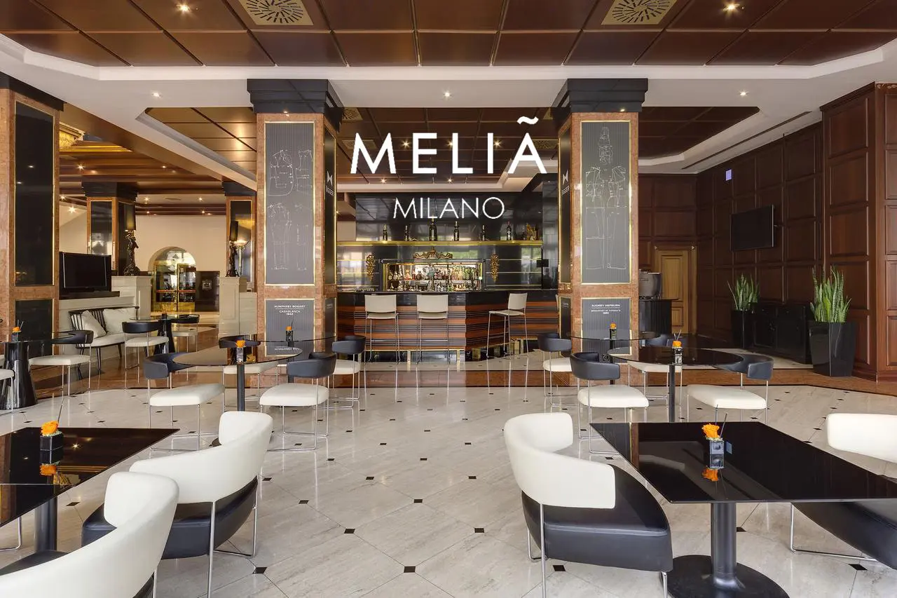 Melia Milano hotel lobby bar and lounge seating