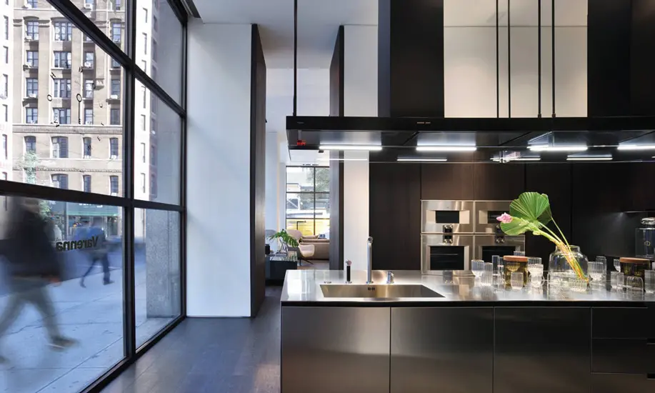 interior view of Poliform showroom and Italian furniture in New york