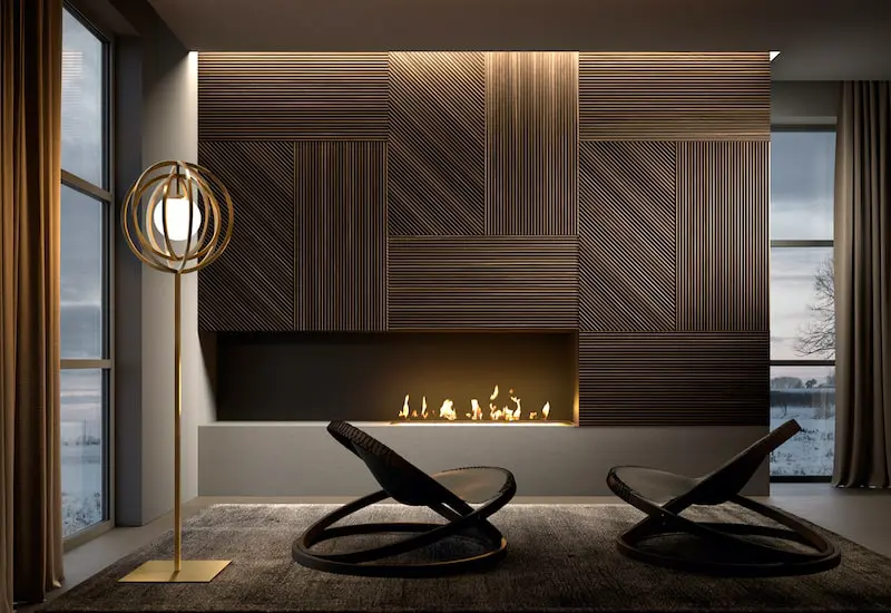 Stripes boiserie from Emmemobili wooden furniture collection