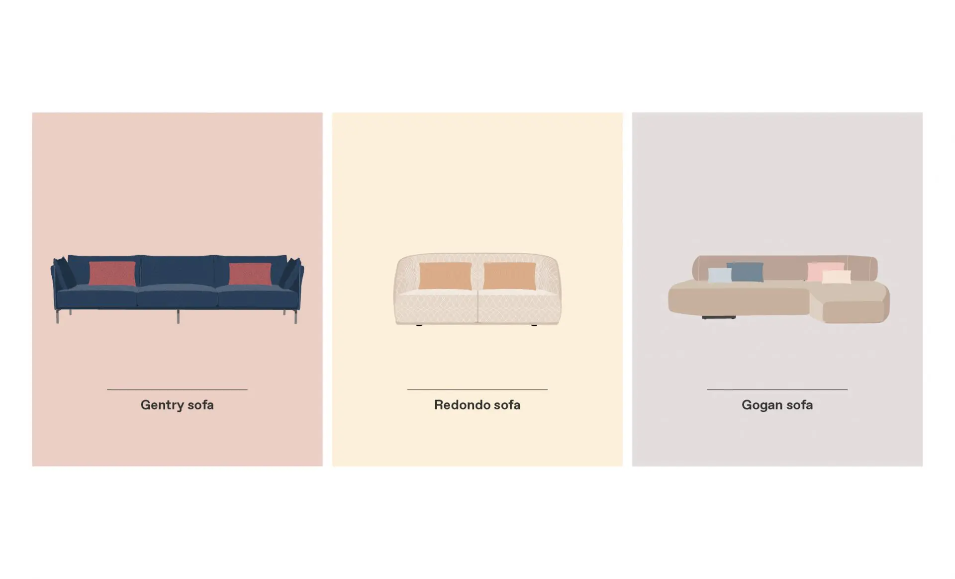 Gentry Redondo and Gogan Moroso sofas design