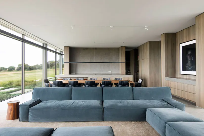 The Living Area of Peninsula House, designed by Carr Architects in Melbourne