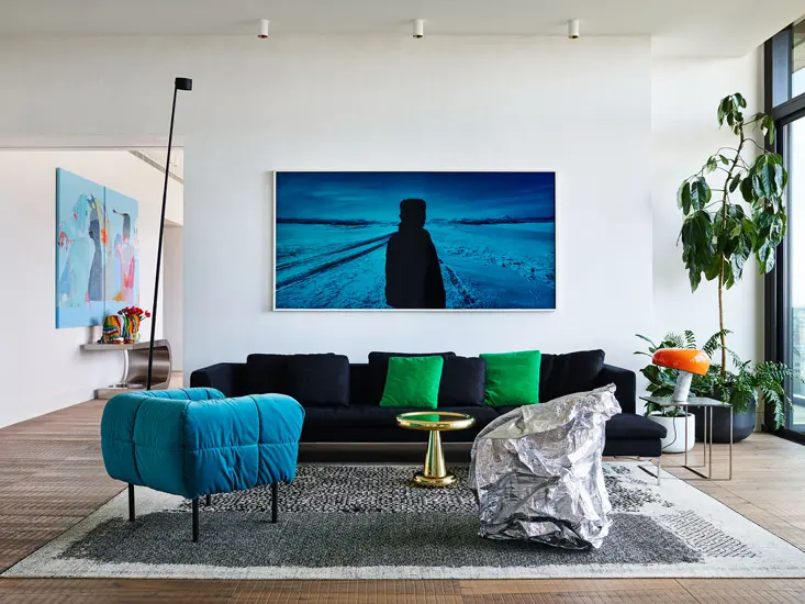 Italian Icon Design Pieces for this living room designed by kpdo, one of the design studios we selected in our list of the top interior designers melbourne has to offer