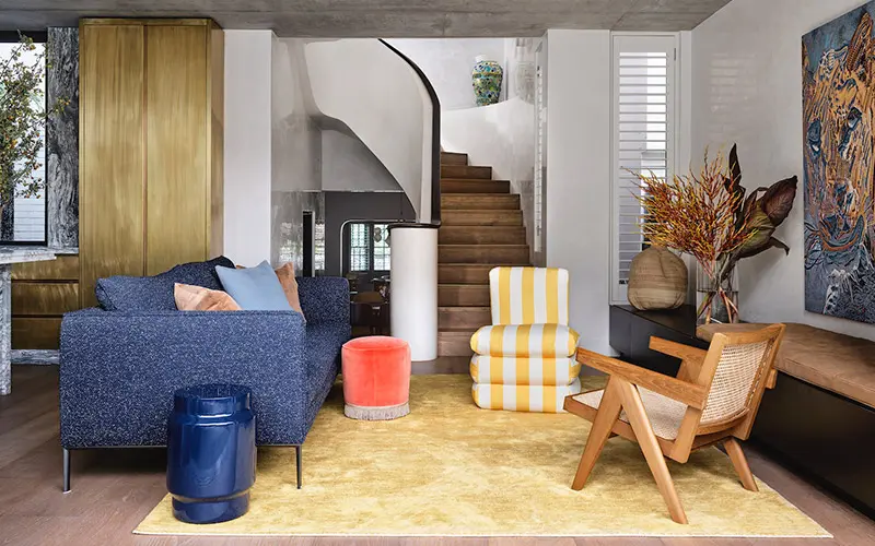 Eclectic Style for this Living Room designed by Flack Studio: Best Interior Designer Melbourne has to Offer