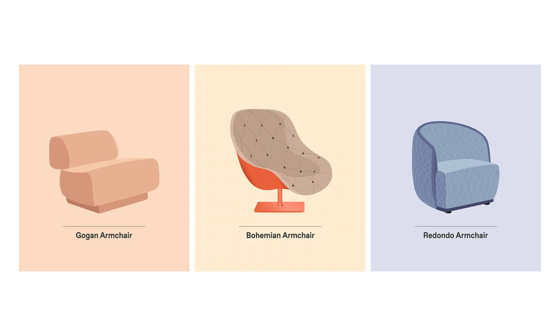 Gogan, Bohemian and Redondo Moroso armchair design