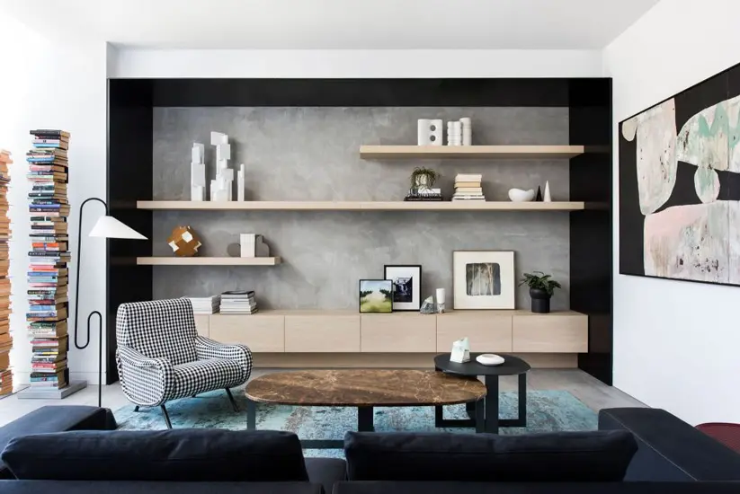 Contemporary italian furniture, like Lady Armchair by Marco Zanuso, for this Living Room designed by SJB: Best Interior Designer Sydney has to Offer