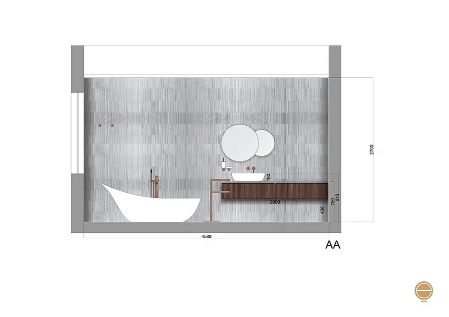 Section of Madam's Bathroom for the villa interior design in Nigeria
