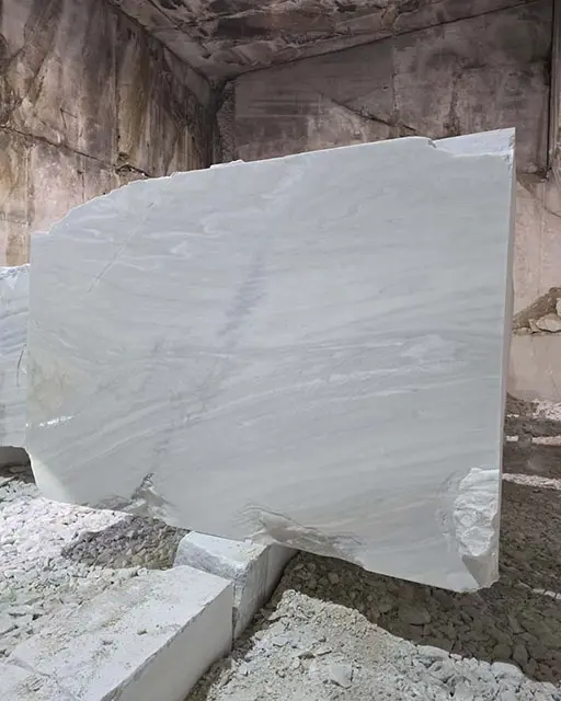 The block of Covelano Marble used for the Italian interior designer project in Nigeria