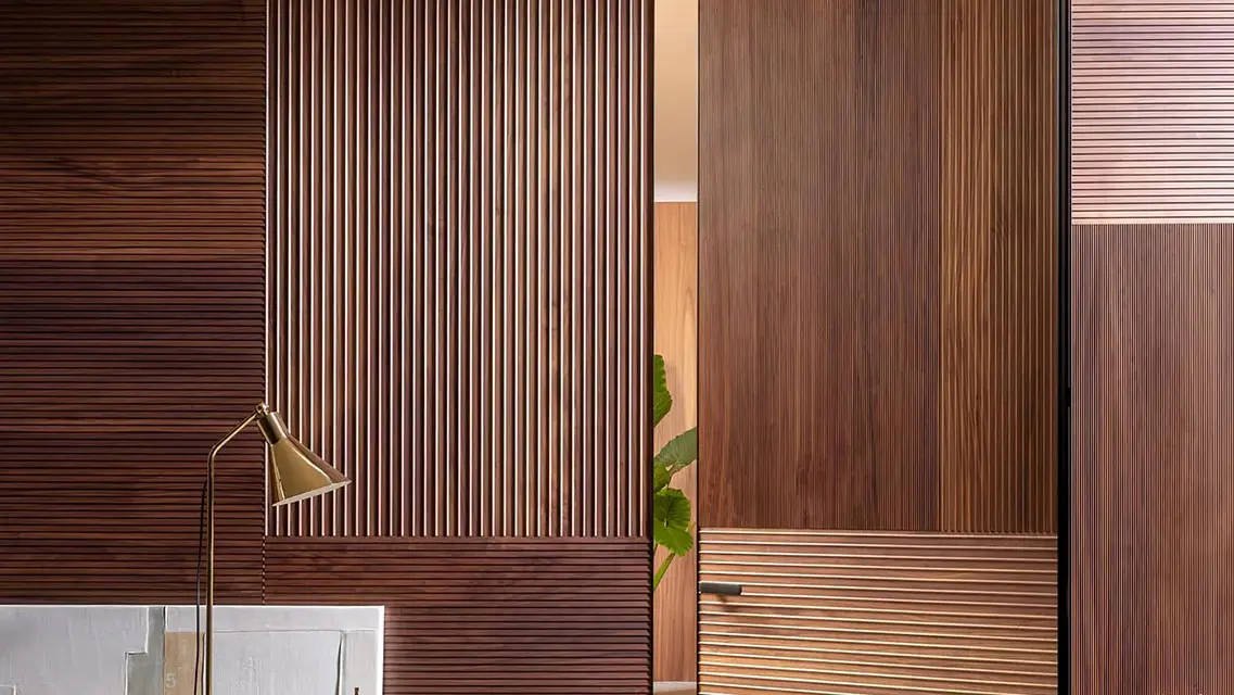 Door of a total look home with an integrated material system